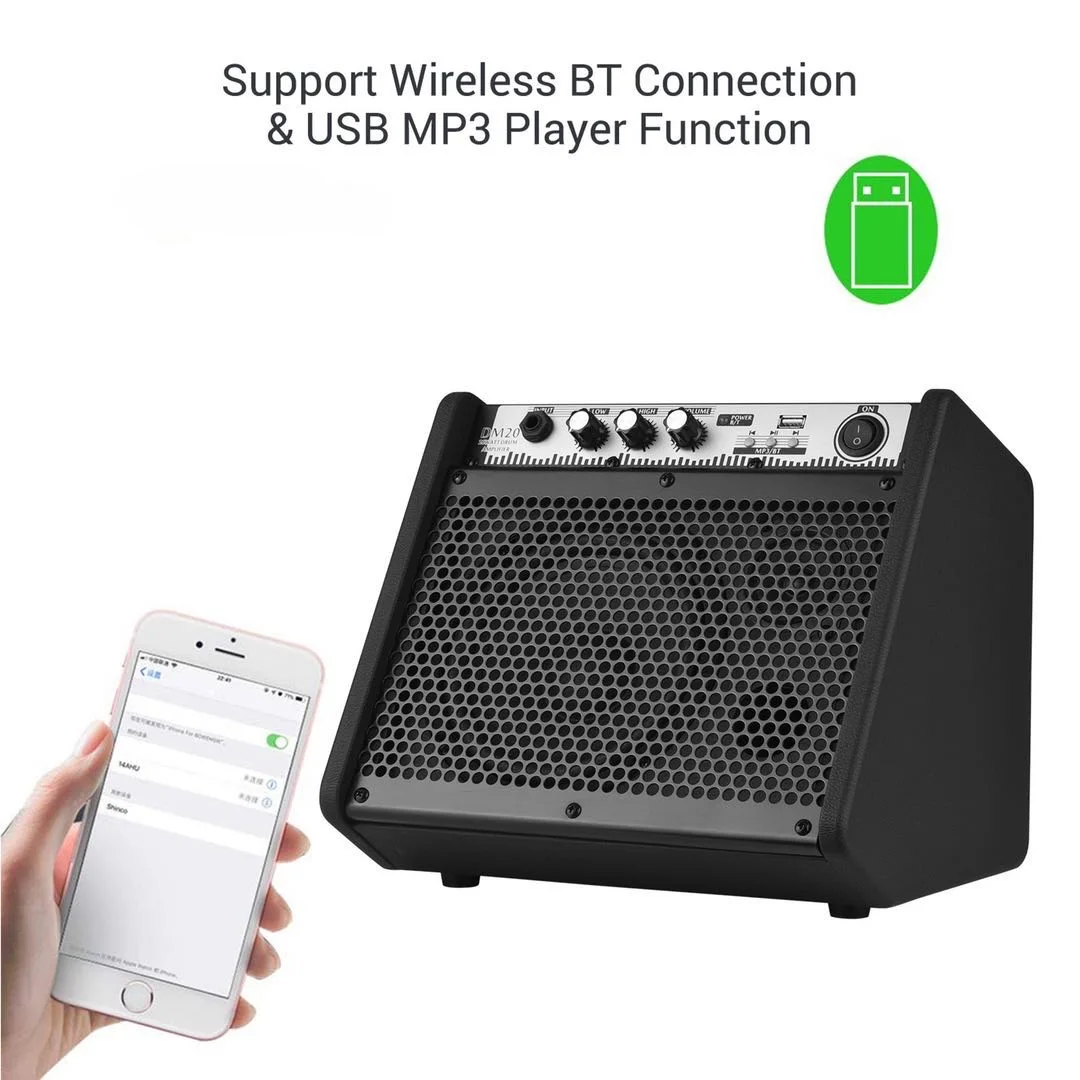 Wholesale Price OEM ODM COOLMUSIC DM20 2-Band EQ  20W Electric Drum Amplifier