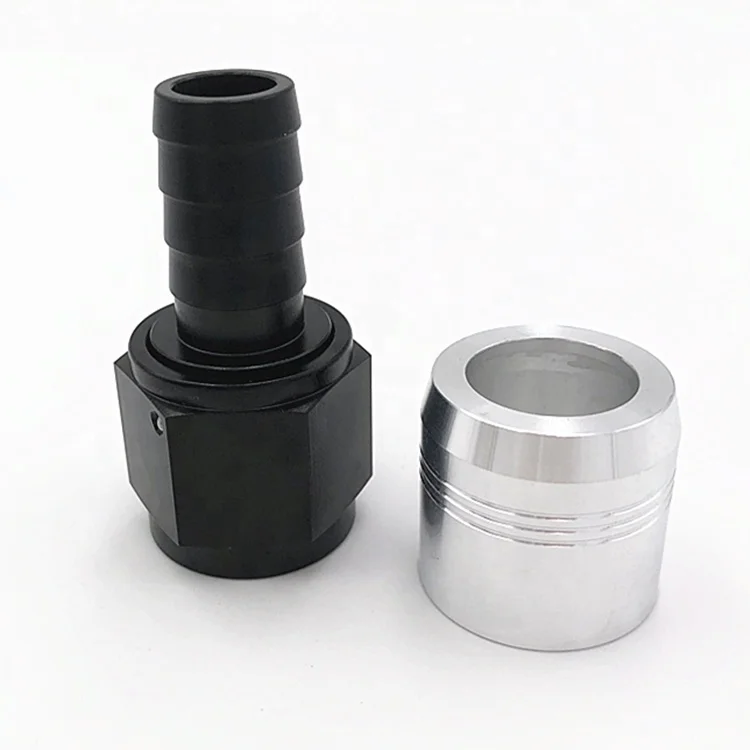 6AN Straight Push-On Hose End - AN6 Black Aluminum Fitting For Fuel, Oil, Water Lines