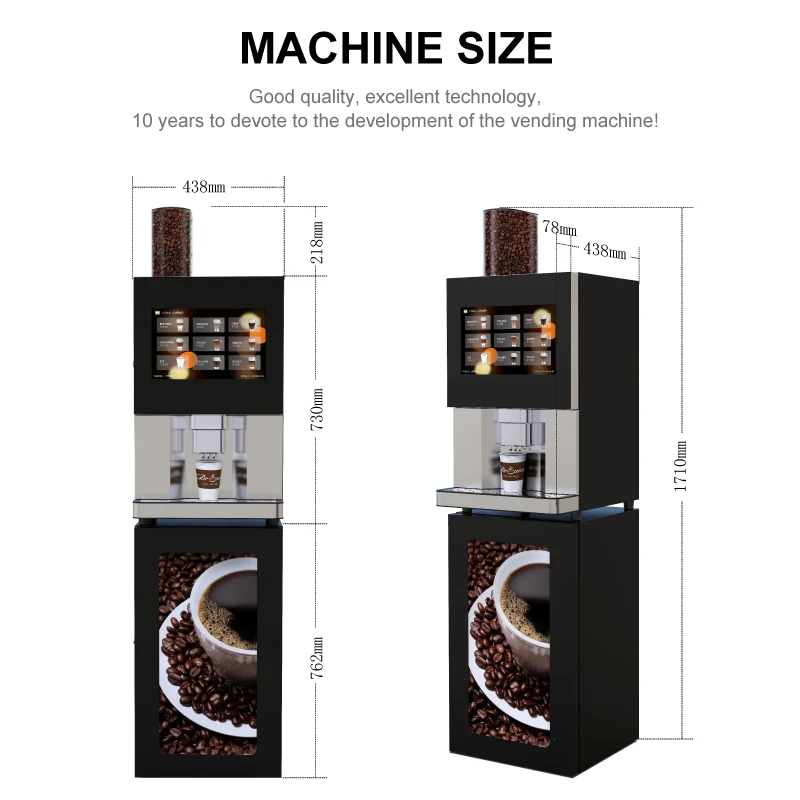 Cafe Vending Machine Professional Freshly Ground Coffee Vending Machine