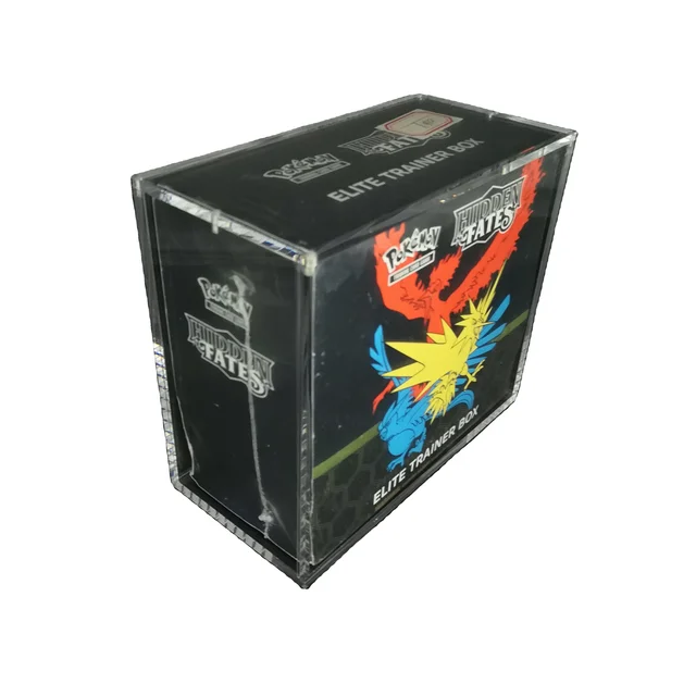 JIHONG Custom pokemon ETB acrylic display box case with magnetic lids acrylic playing card case