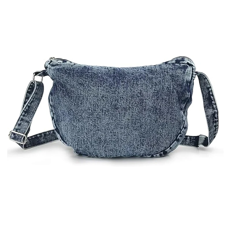 Large Capacity Travel Hobo Denim Crossbody Bag for Women Women's Messenger Bags
