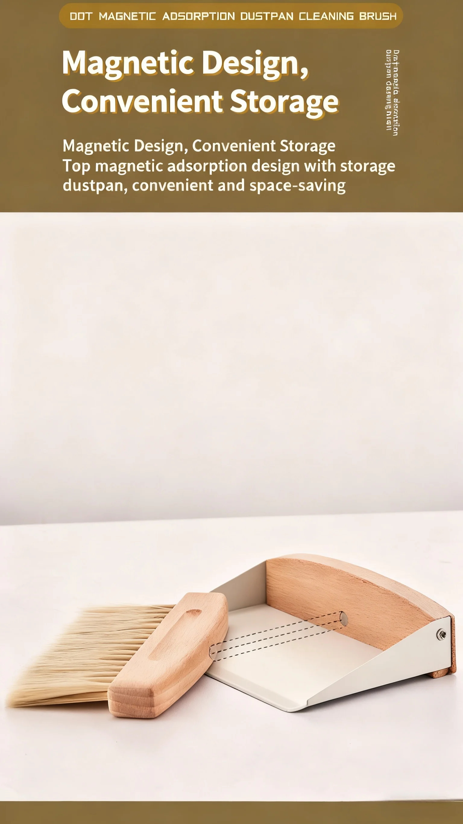product custom eco friendly small beechwood broom  dustpan set with natural sisal brush for cleaning coffee grounds dirty desktop-4