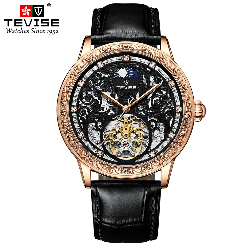 Tevise New Model T890a Leather Men Business Multi function Hellow Automatic Mechanical Watch For Selling Buy Leather Men Watch Luminous Watch For Men Multi function Watch For Men Product on