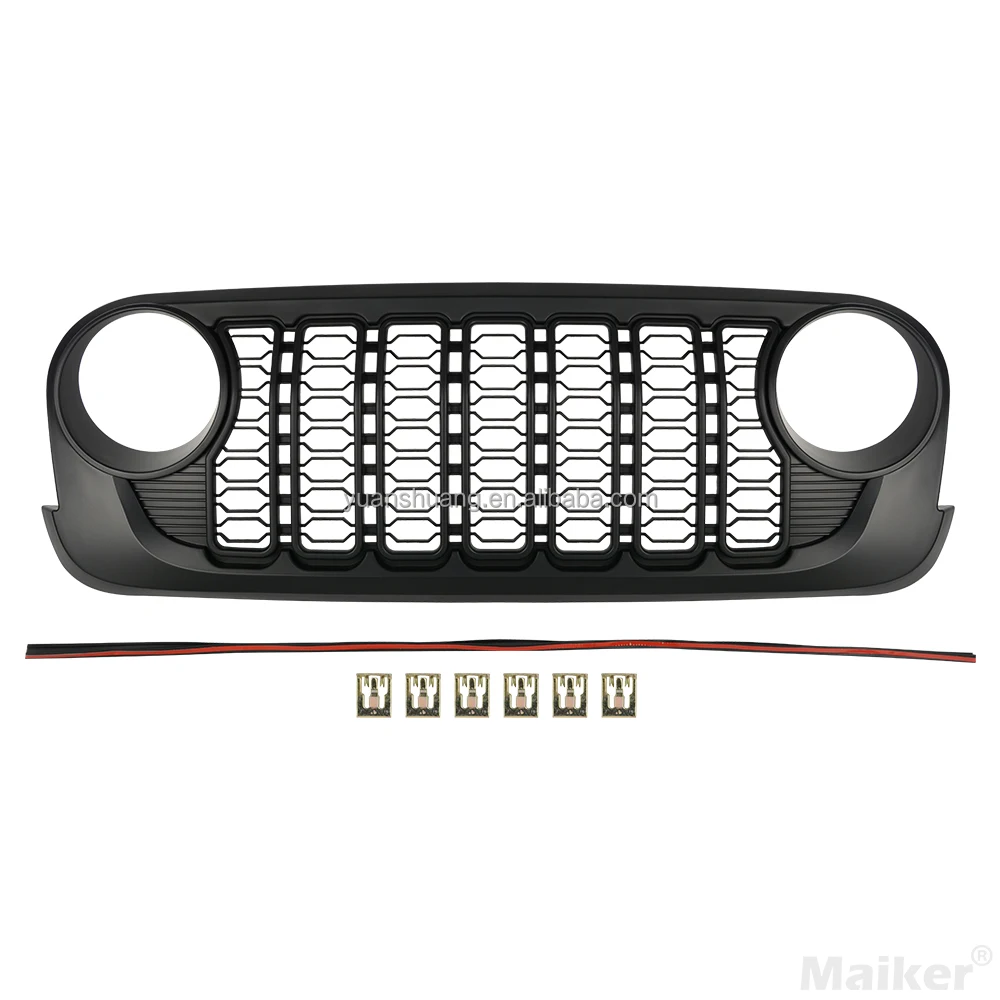 Front grille for Jeep Wrangler JK Maiker manufacture accessories ABS mesh grille for JK upgrade to JL