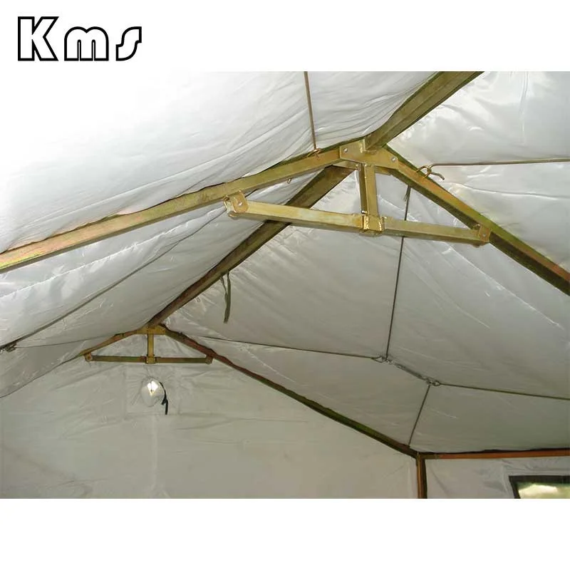 KMS Professional Customized Area Canvas Fabric Waterproof Winter Camping Tent Steel Outdoor Tactical Winter Tent