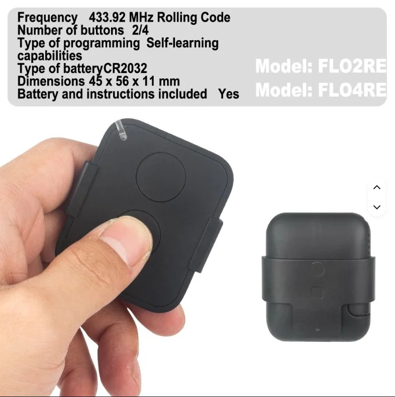 Manufacturer's 433Mhz 315Mhz Clone RF Wireless Remote Control Plastic Spare Garage Gate Remote Control 433.92mhz Frequency