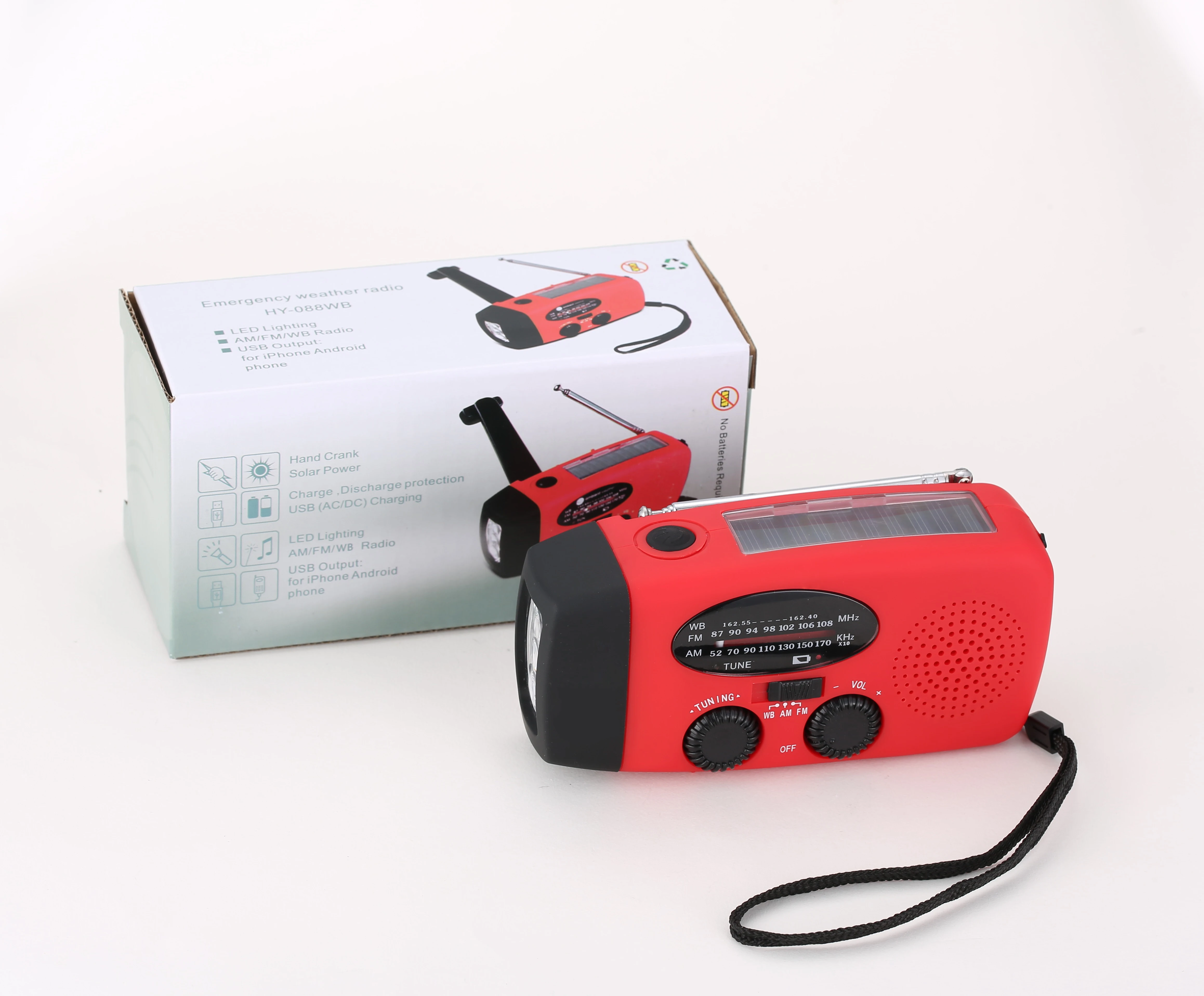 Solar Emergency Hand Crank Weather Radio,Wind Up Fm Radio