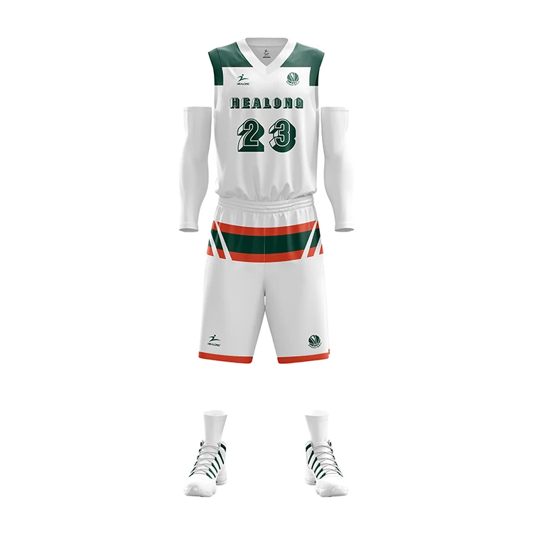 Custom Red Green-White Sublimation Soccer Uniform Jersey