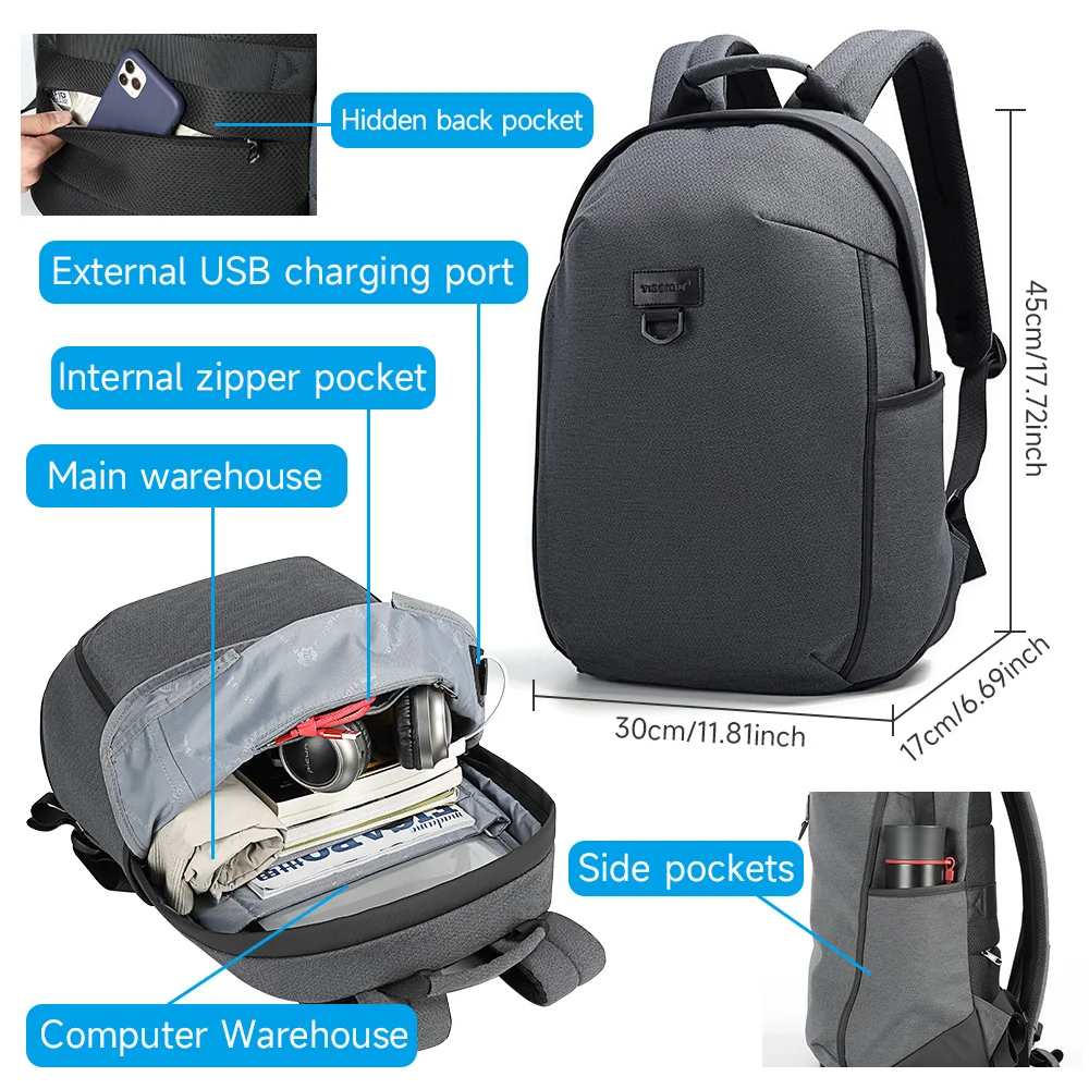 Stylish Lightweight Polyester Usb Laptop Backpack For Teens