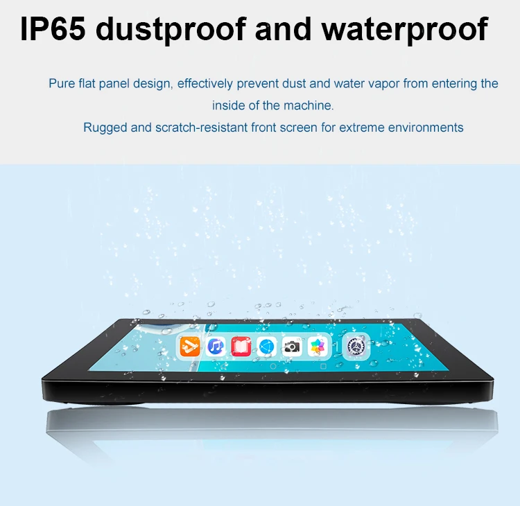 10.1 Inch IP65 Pure Flat Industrial Capacitive Android All-in-One PC with RK3288 CPU 2G RAM 16G EMCC AMD Processor