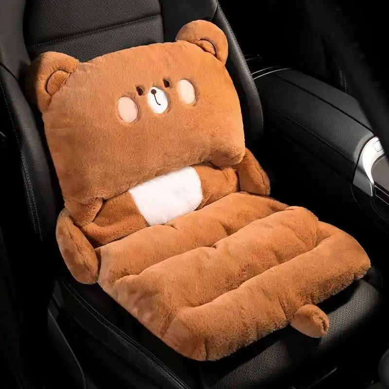 Подушка для автомобиля плюшевая цельная Милая мультяшная поясная подушка теплая и приподнятая сиденья