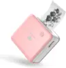 Pink Printer with 1 roll White Sticker Thermal Paper