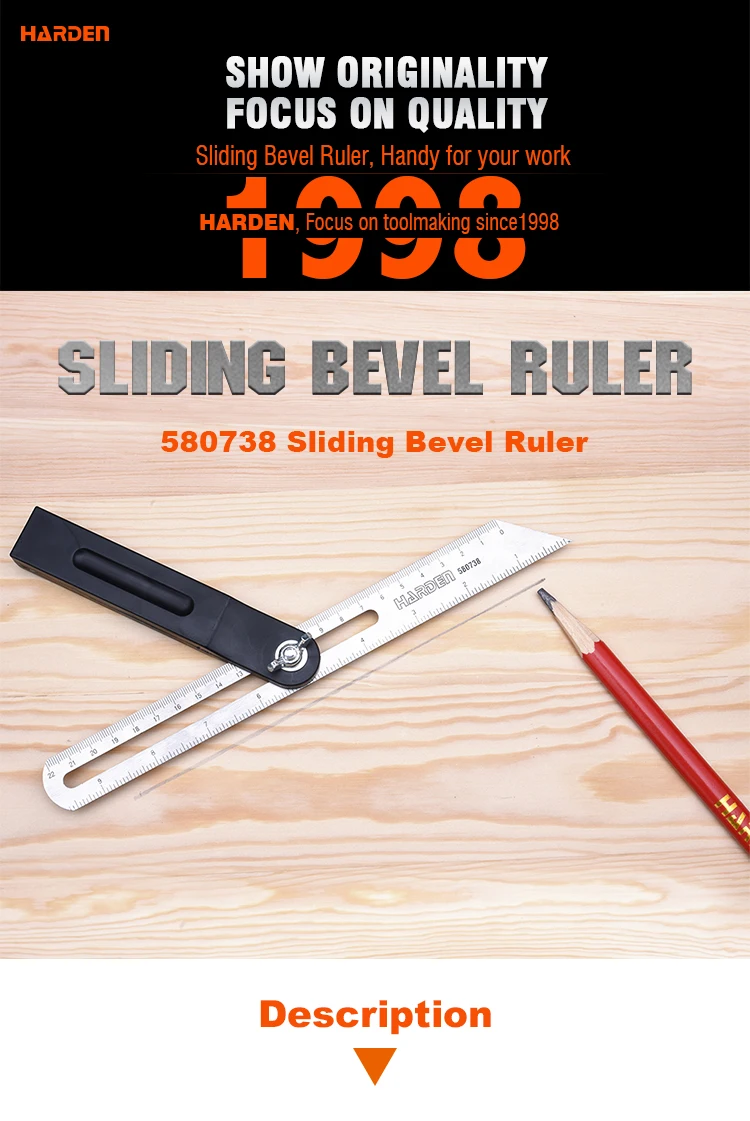 Wholesale OEM 10 Inch 250MM Measuring Ruler  Sliding Bevel Ruler