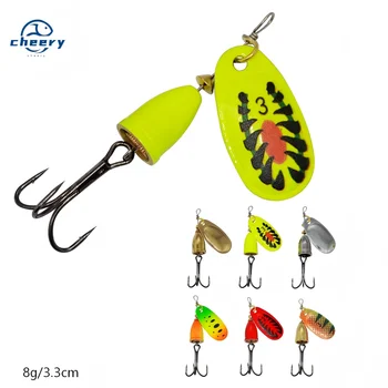 Cheery High Quality 8g 7colors Wholesale Manufacturers Bionic Spoon Fish Lure Brass Sinker Spinner Bait With Treble Hooks – Metal Jig – view 2