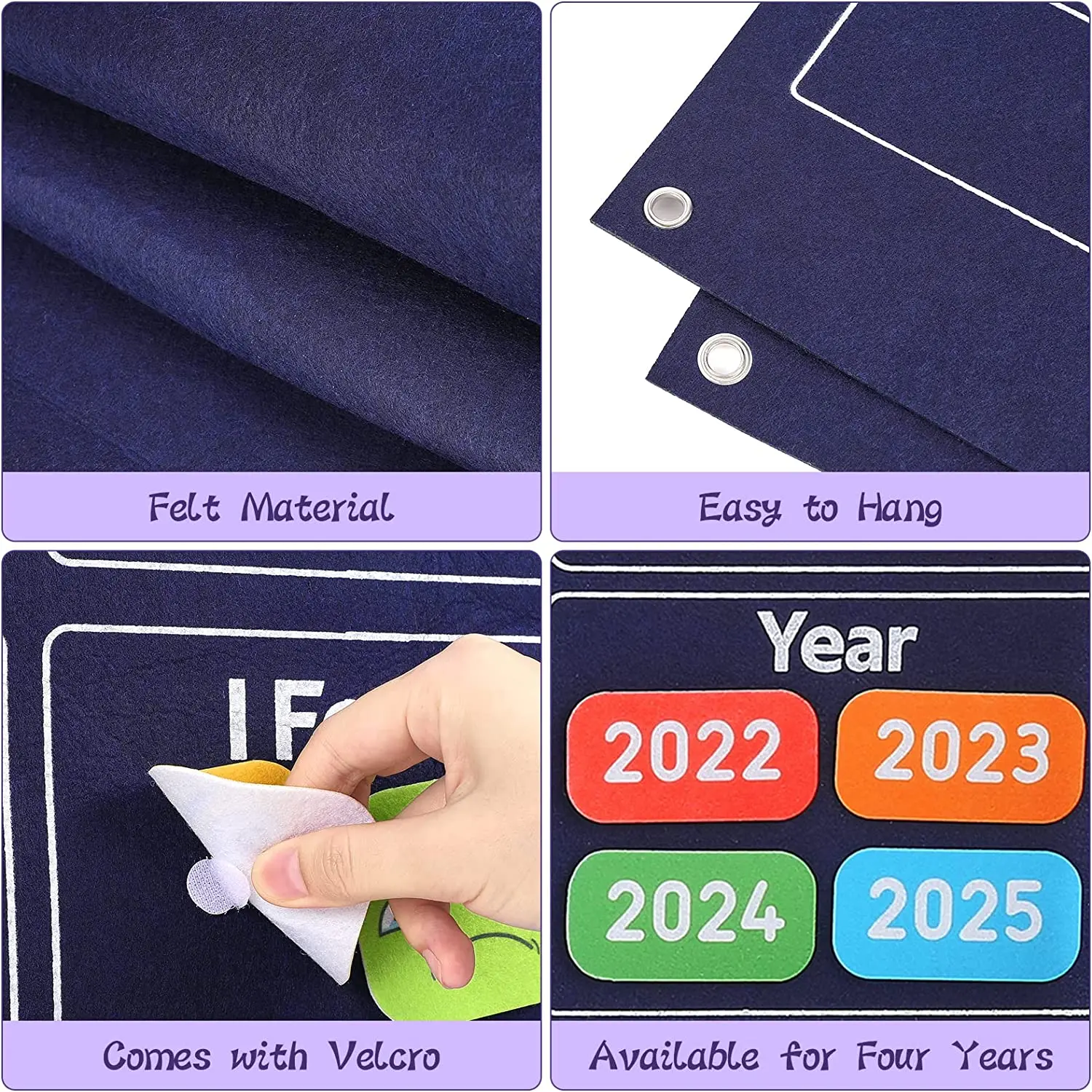2024 My First Daily Calendar Day Week Chart must Haves Foldable Personalized Wall Felt Flannel Activity Board for Kids