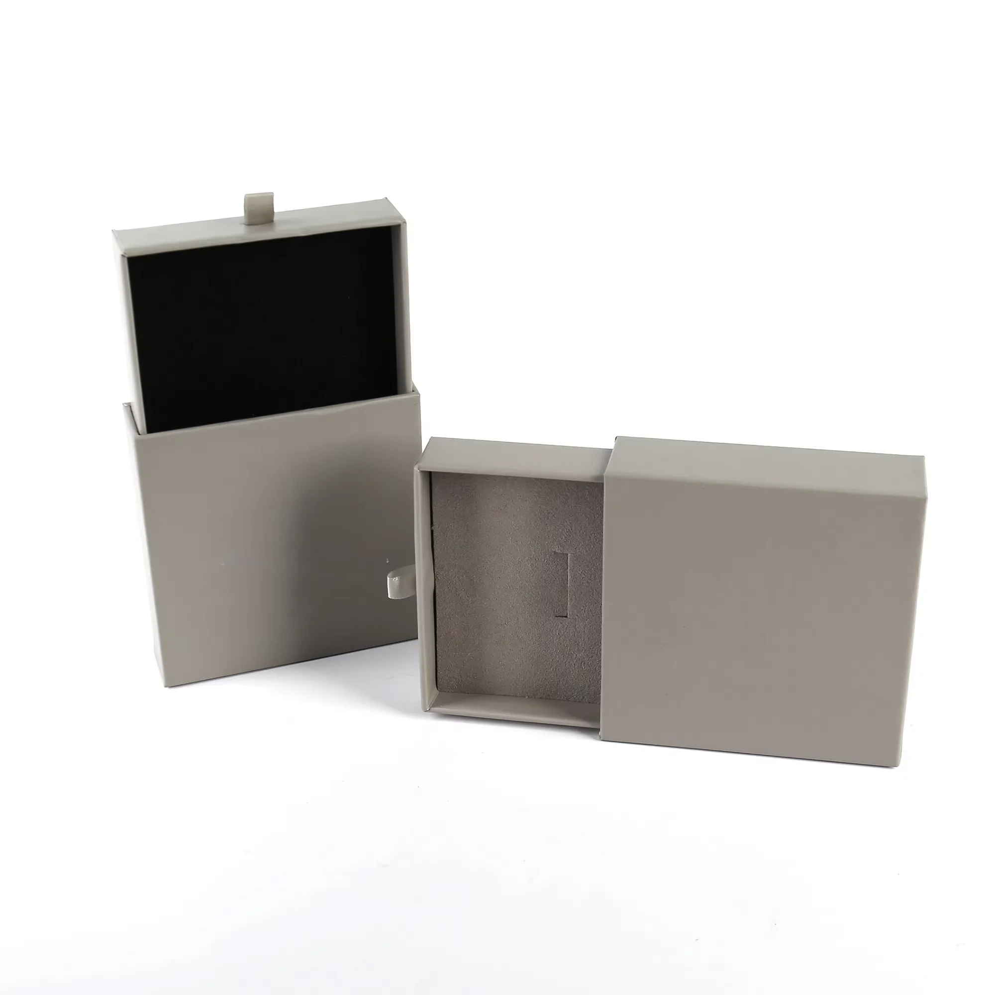 Venta Directa de Fábrica Caja de Regalo de Embalaje de Joyería de Cartón Caja de Cajón Deslizante con Bolsa de Tela Personalización de Logotipo Caja de Papel