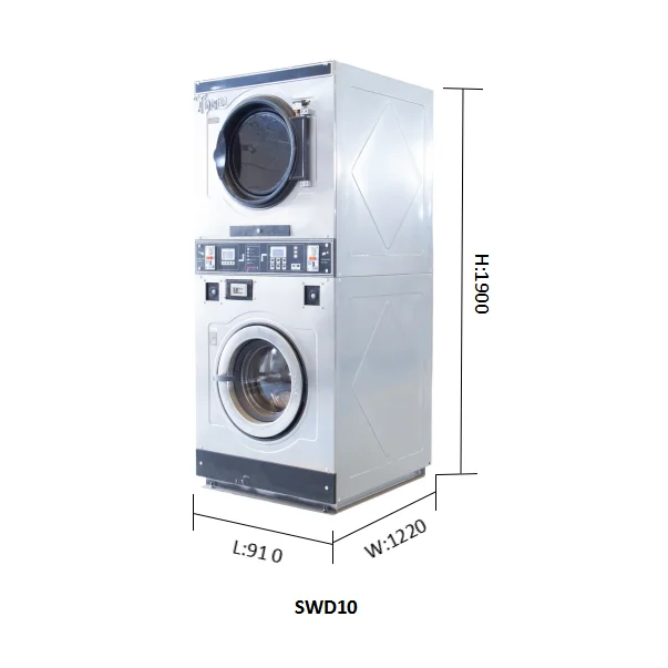 Commercial 10KG 12KG 15kg 18KG 20KG 25KG High Quality Coin Operated Washer and Dryer Laundry Equipment factory