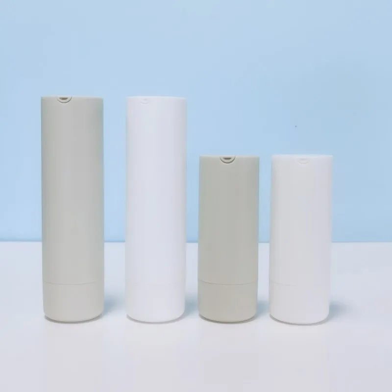25ml 45ml Round Rotary Airless Bottle White Cosmetic Twist up Bottle Cosmetic Airless Pump Bottle