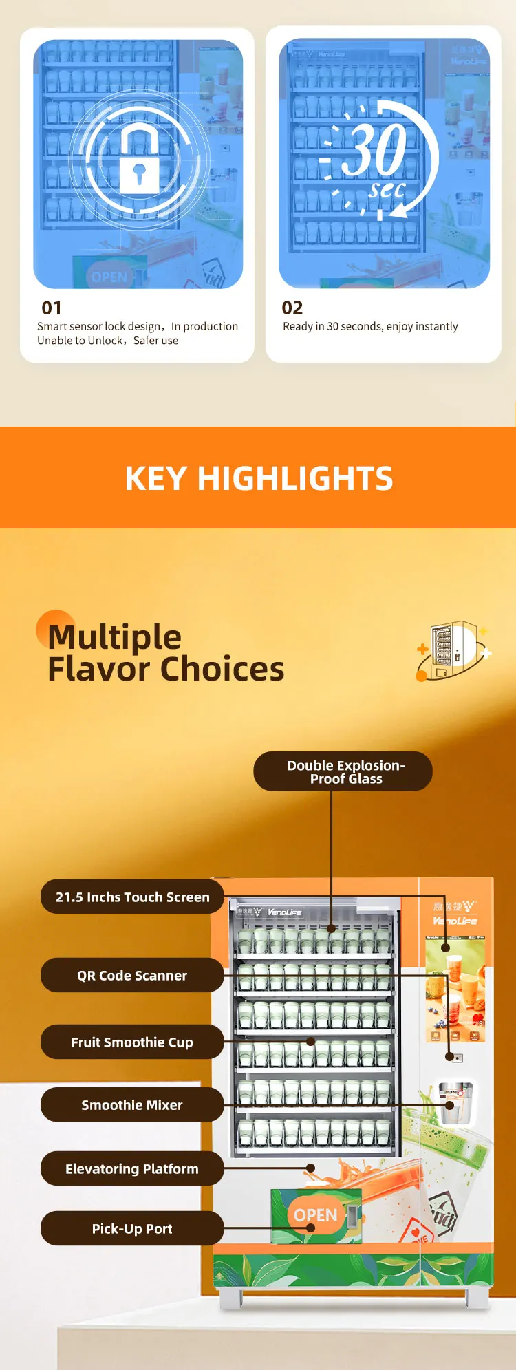 vendlife self service frozen fruit smoothie blend vending machine and cooling smoothie slushy vending machine-3