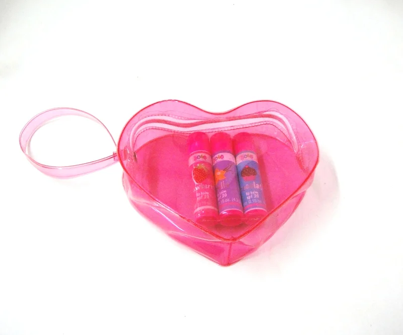Popular Customize Transparent Heart Shape PVC Cosmetic Bag Small Makeup Bag Clear Cosmetic Pouch Bag