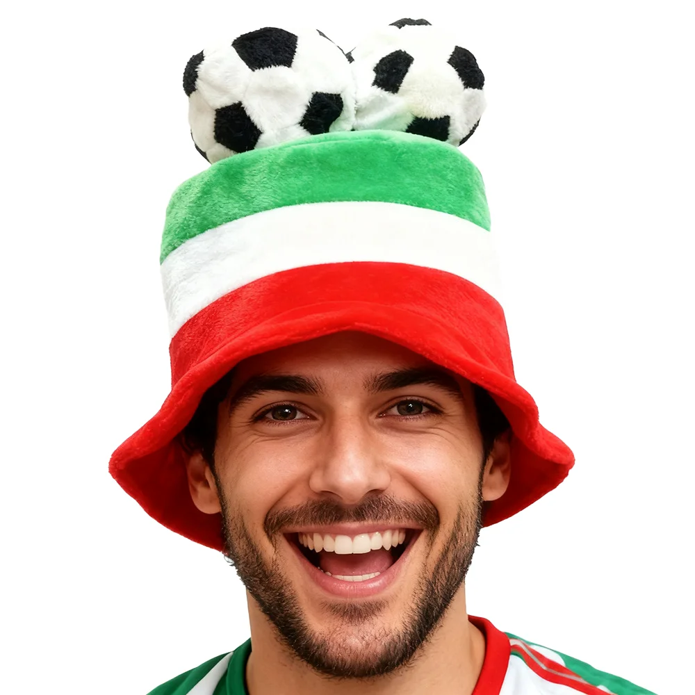 Cappello a cilindro oversize in velluto personalizzato a forma di pallone da calcio, ideale per feste di laurea, Ramadan, tifosi di calcio e feste per adulti. Accessorio perfetto per costumi._voghion.com
