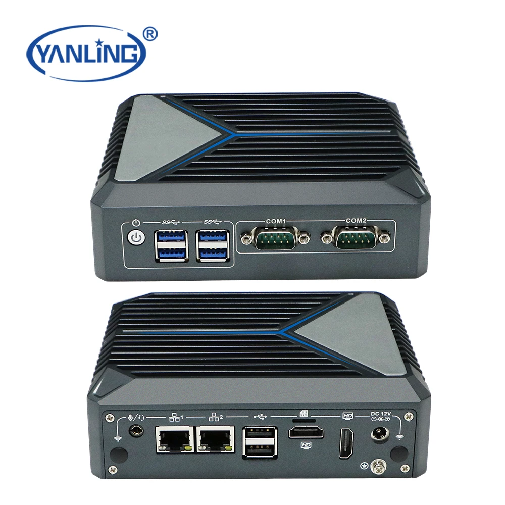 Yanling Fanless PC N1321 with DDR4 64GB RAM 2x RS232