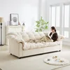 Beige + Fabric + 3 Seat + Foam