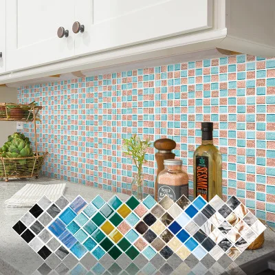 Kitchen Bathroom Wallpaper Bathroom Waterproof Mosaic Wall Tile Sticker For  Kitchen Cabinet 15pcs/set - Buy Adhesive Wall Sticker,Bathroom Waterproof  Wall Sticker,Bathroom Wallpaper Product on 