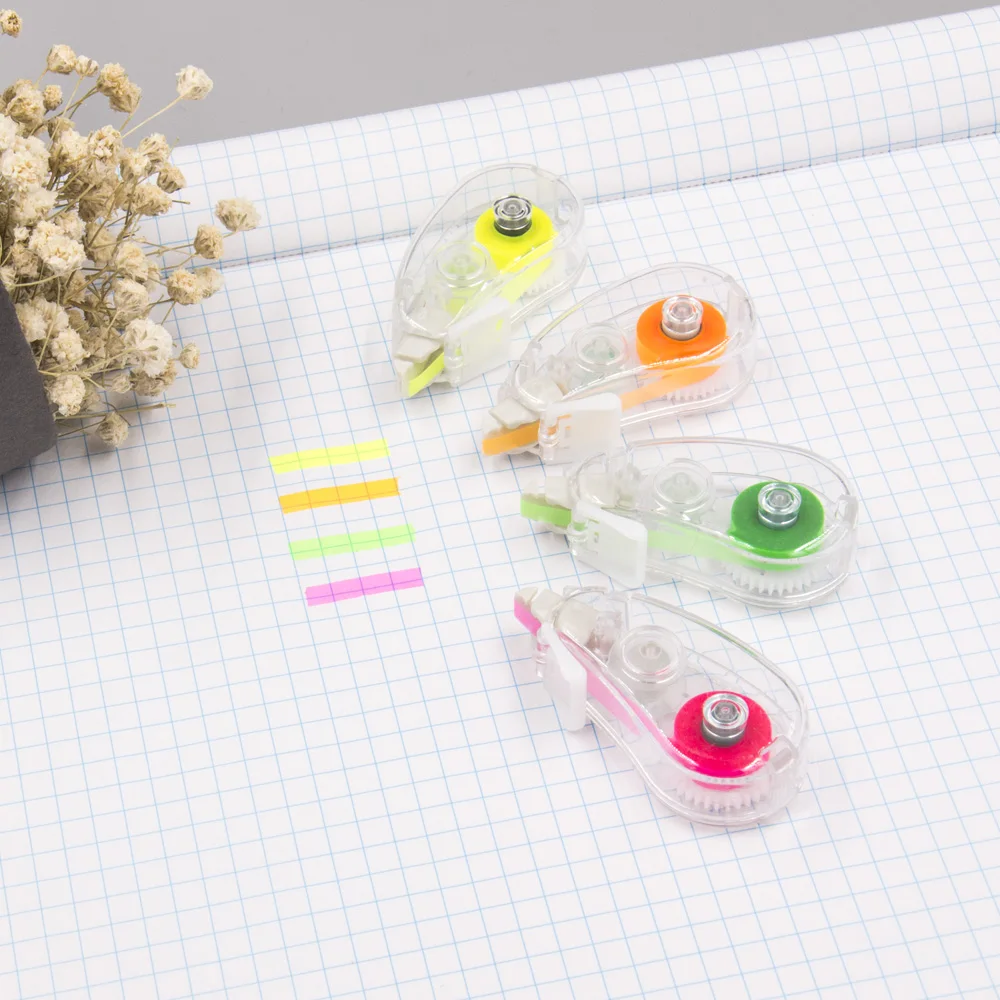 Mini Size Fluorescent Highlighter Colored Tape, Correction Tape for Decoration