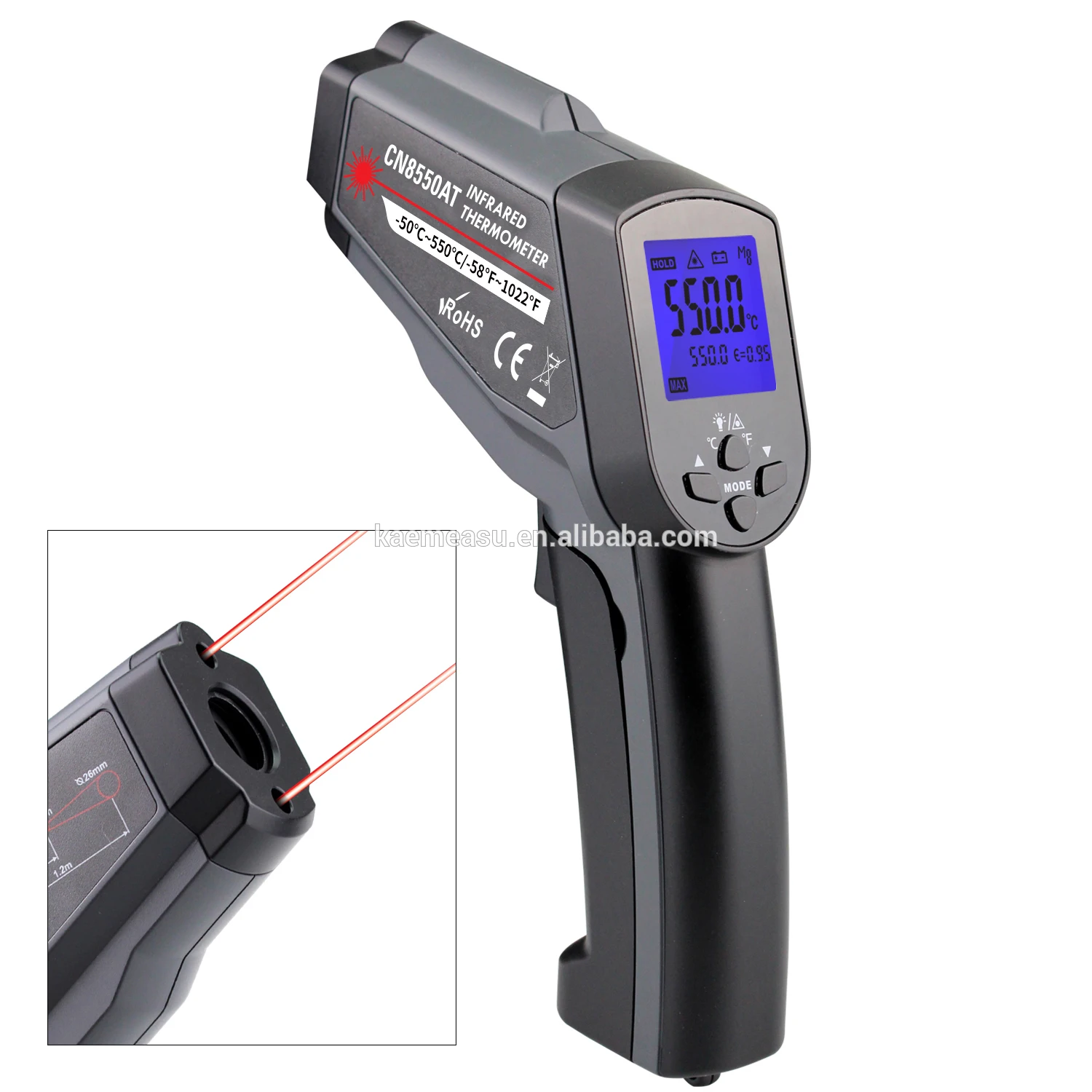 Hot Selling Pyrometer Lcd Digital Temperature Gun Food Temperature Testing  Digital Thermometer For Industry