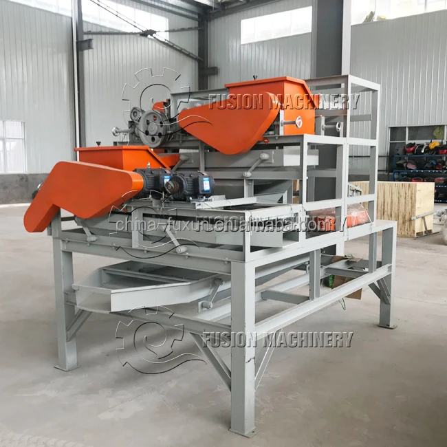 Palm Nut Kernel Separating Machine Walnut and Almond Cracking Cleaning Line Almond Kernel Dehuller Machine