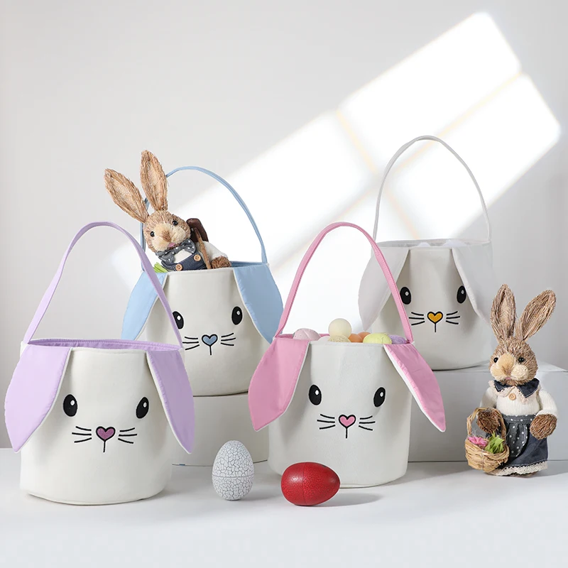 Wholesale Rabbit Ears Custom Cute Pink Embroidered Blank Bucket Easter ...
