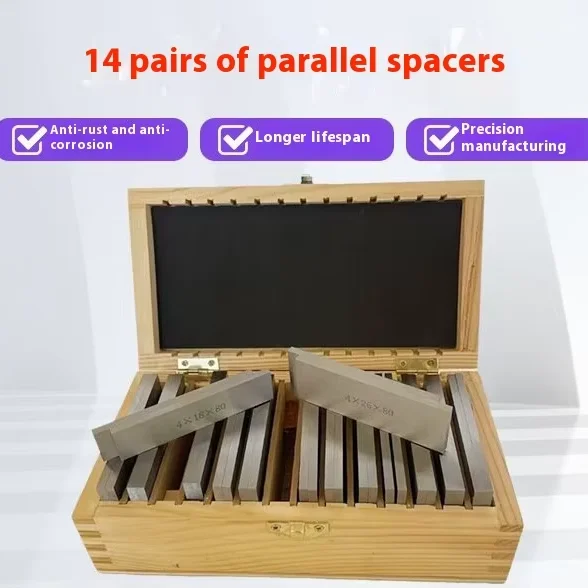 TEBAK 14 Pairs Precision Parallel Set Block Set Parallel Block Vise Accessory Parallel Pad Gauge Block CNC Milling Pads