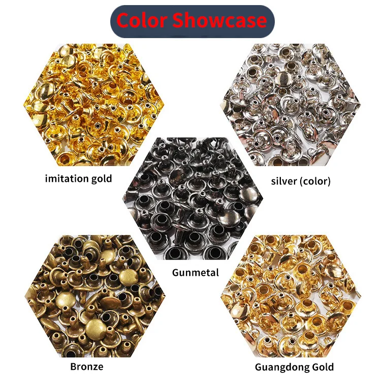 Заводская заклепка разных цветов и размеров металлическая железная для украшения одежды