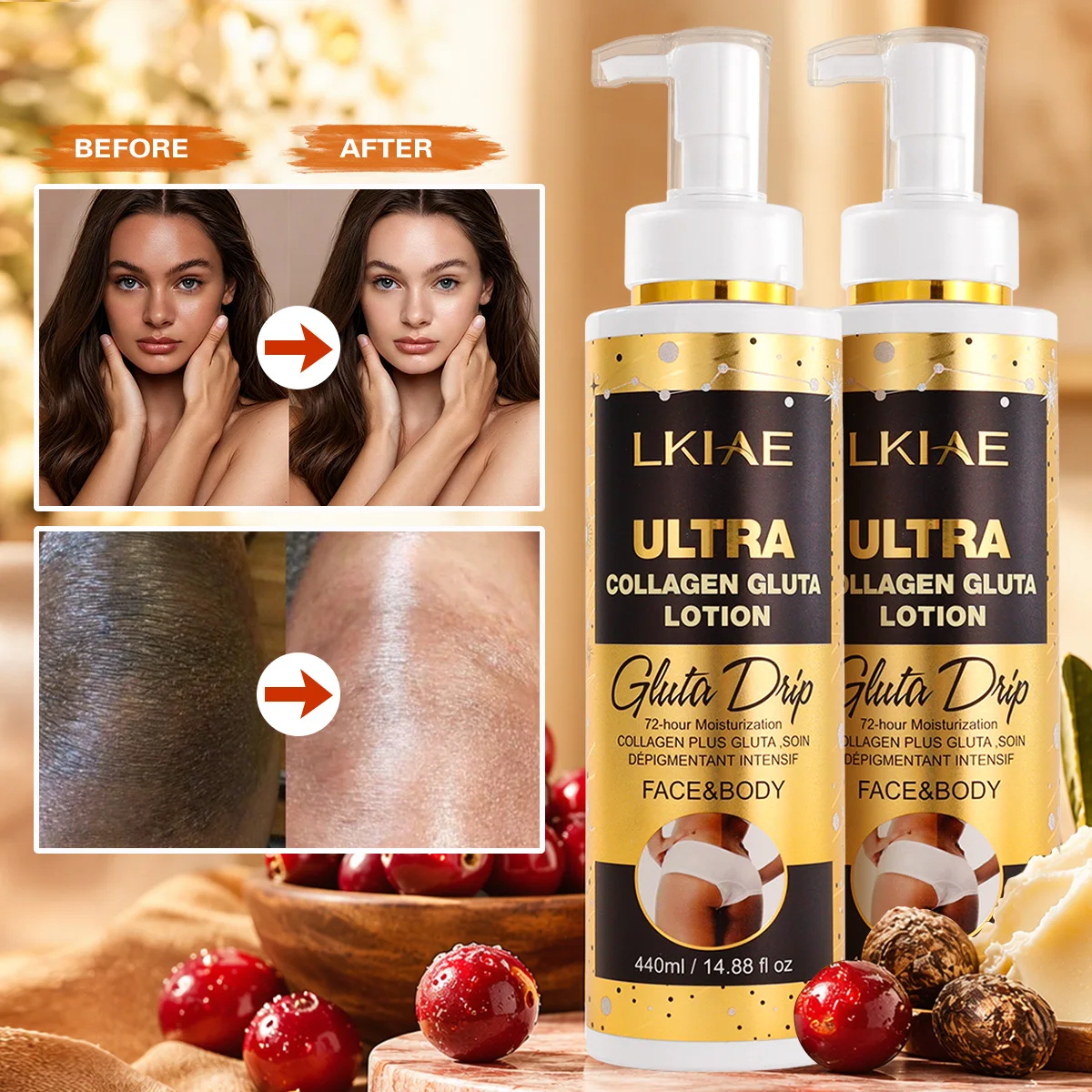 glutathione drip cream Golden Drip body lotion #glowwithmasta #tradefair #tradefairlagos  #beninskincare #abrakaskincare main image 1