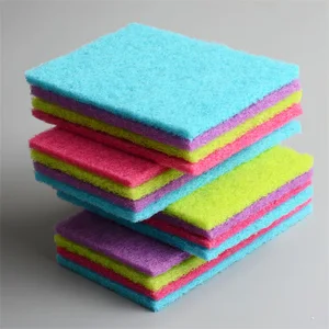 High Quality Cute Green Color Kitchen Scouring Pad Raw Material Sink Scouring Pad Roll