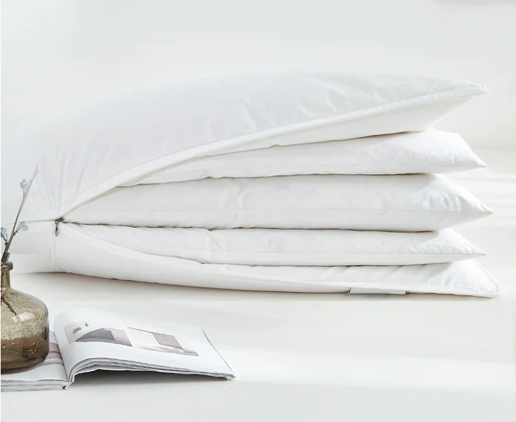 White Three-Layer Ergonomic Neck Pillow 200TC Solid Height Adjustable Insert Multi-Layer Layered Shredded Memory Foam Pillow