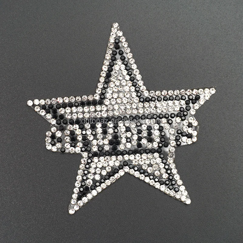 Designer ready design wholesale rhinestone t-shirt logo bowtie luxury heat press rhinestone patches