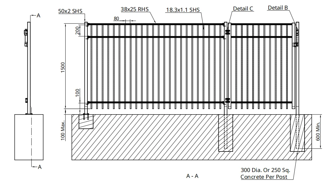 Ornamental Tubular Gate Design Security Wrought Iron Garrison Steel ...