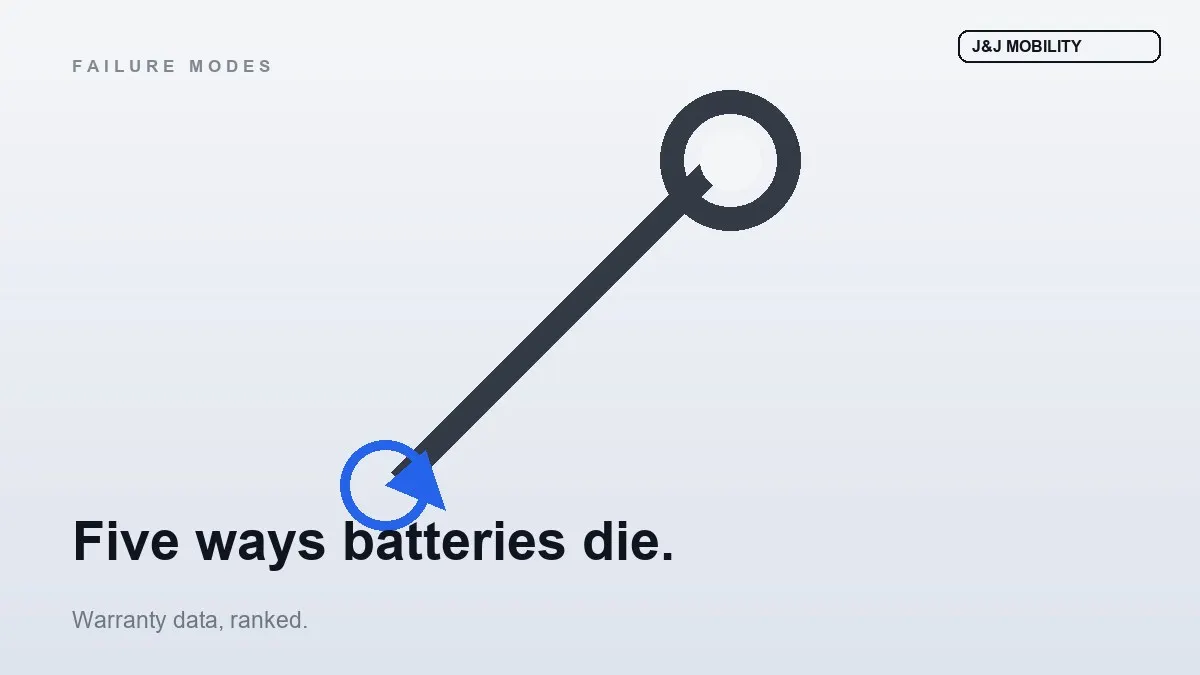 What Actually Kills a Wheelchair Battery: Five Failure Modes from Warranty Data
