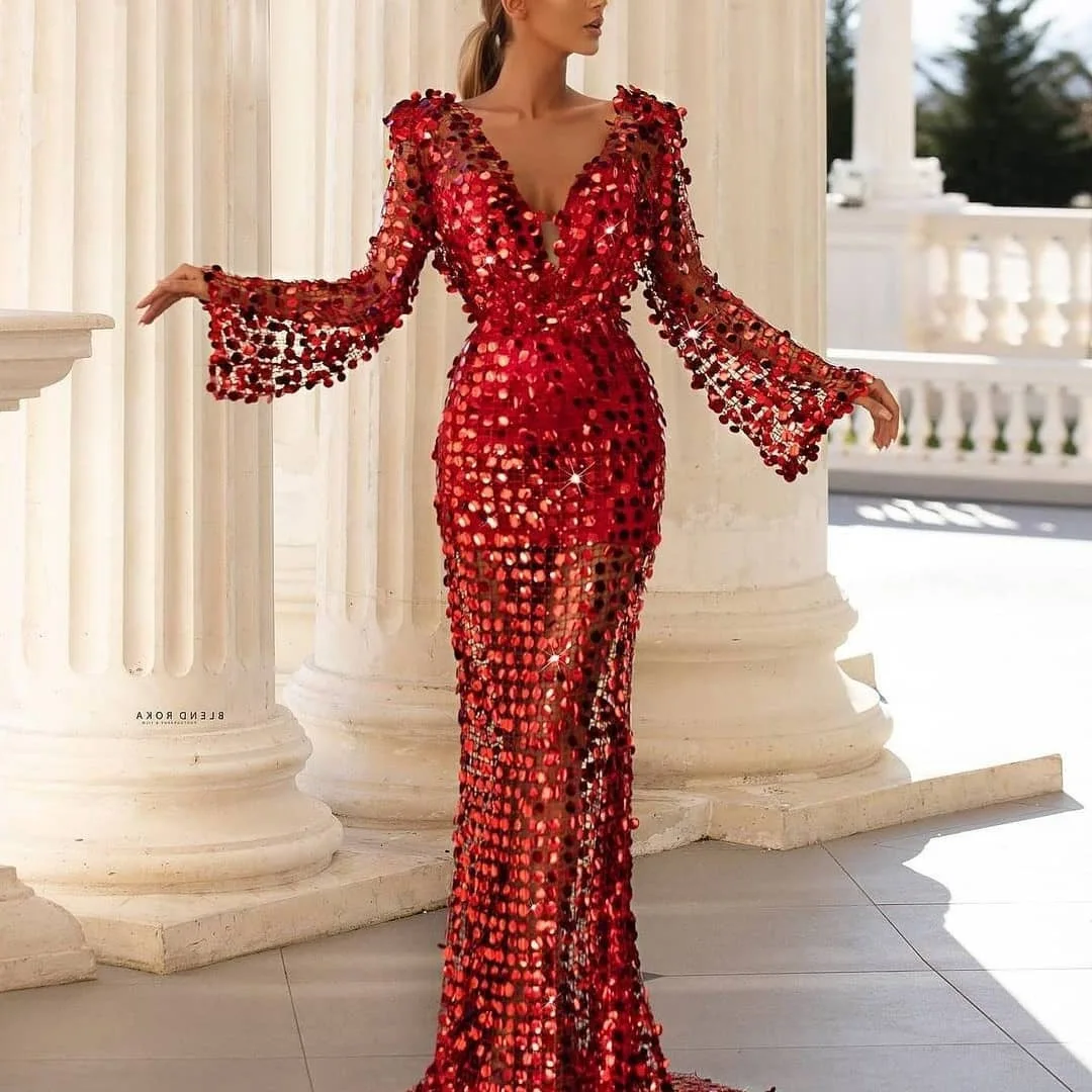 patrulje administration Svinde bort Wholesale red evening dresses in istanbul long sleeve evening dress sequin  sexy slitssimple elegant dresses prom From m.alibaba.com