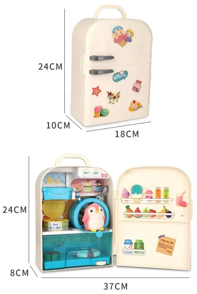 ITTL Electric Refrigerator Toy Sound and Light Interaction Penguin Plastic  Children Kitchen Toys