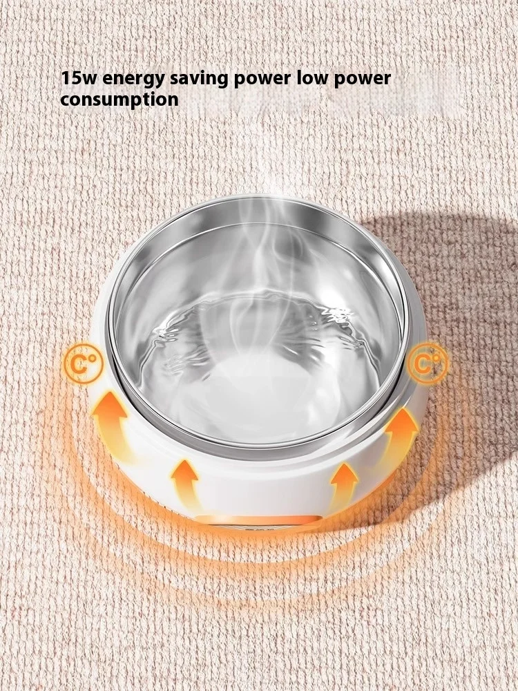 2L Stainless Steel Pet Cat Bowl Winter Heating Canister Constant Temperature Yogurt Water Dispenser Comfortable Drinking Plastic manufacture