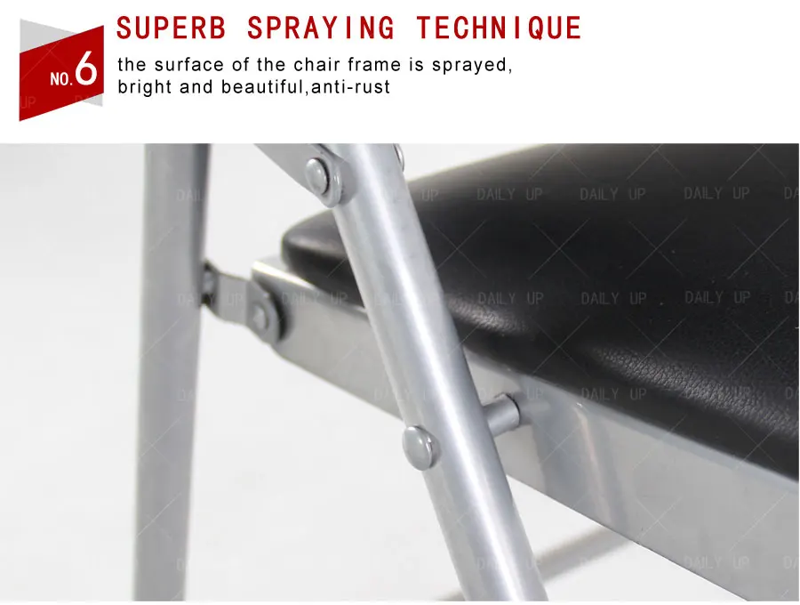 PU Leather padded Seat Folding Chair With Tablet And Book Holder Foldable Office Computer Chair For Meeting Reference Training
