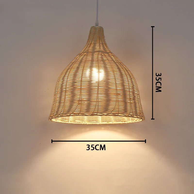Abajur de vime artesanal com cúpula de bambu, luminária pendente natural para quarto de hotel, decoração de casa, luminárias._voghion.com