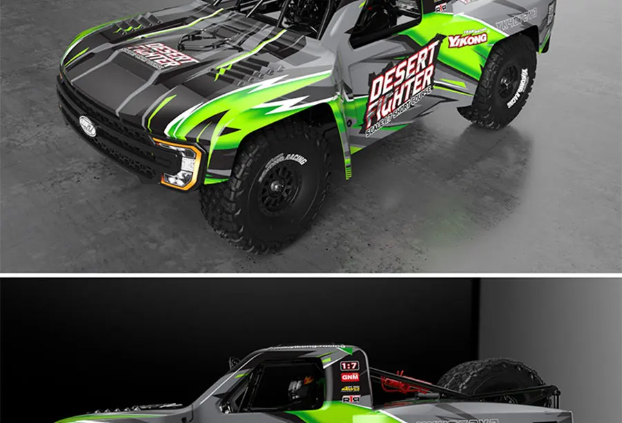 YK 1/7 4072v3 Rear Straight Bridge Desert Electric Short Truck Remote Control Car DF7 RC Remote Control Off-road Vehicle