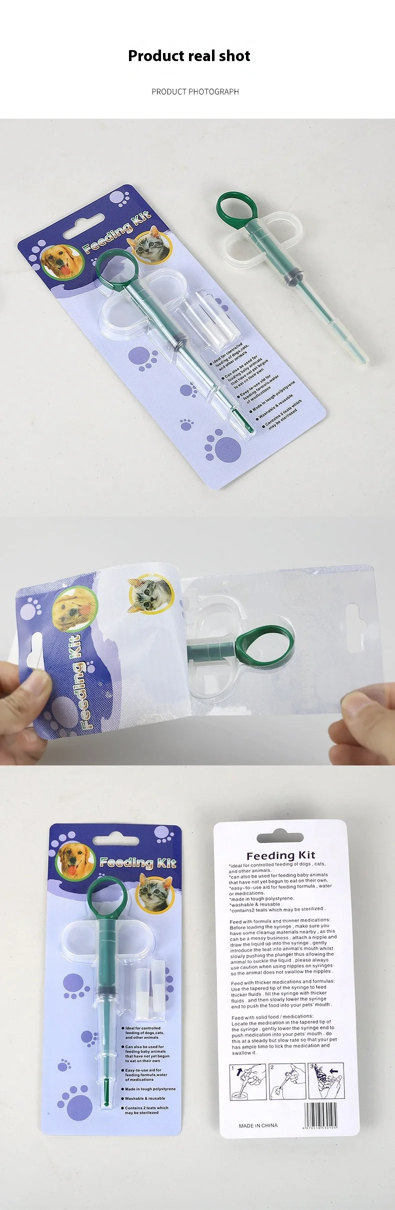 Wholesale  Pet Medicine Feeder Automatic Tablet Water/Milk Syringe Bottle-Shaped Travel Bowls for Cat and Dog Feedings
