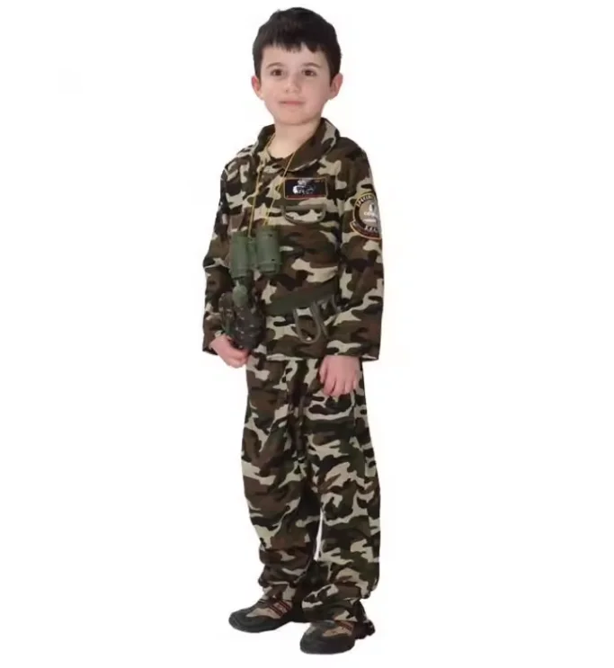 MTXC Customize Boys Soldier Costume Mili-tary Uniform Suit Kids Army ...