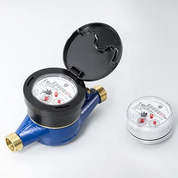 Domestic Multi-Jet Dry Type Class B / R80 Water Meter with Stainless Steel Can Register and Light Brass Body / Directly Reading