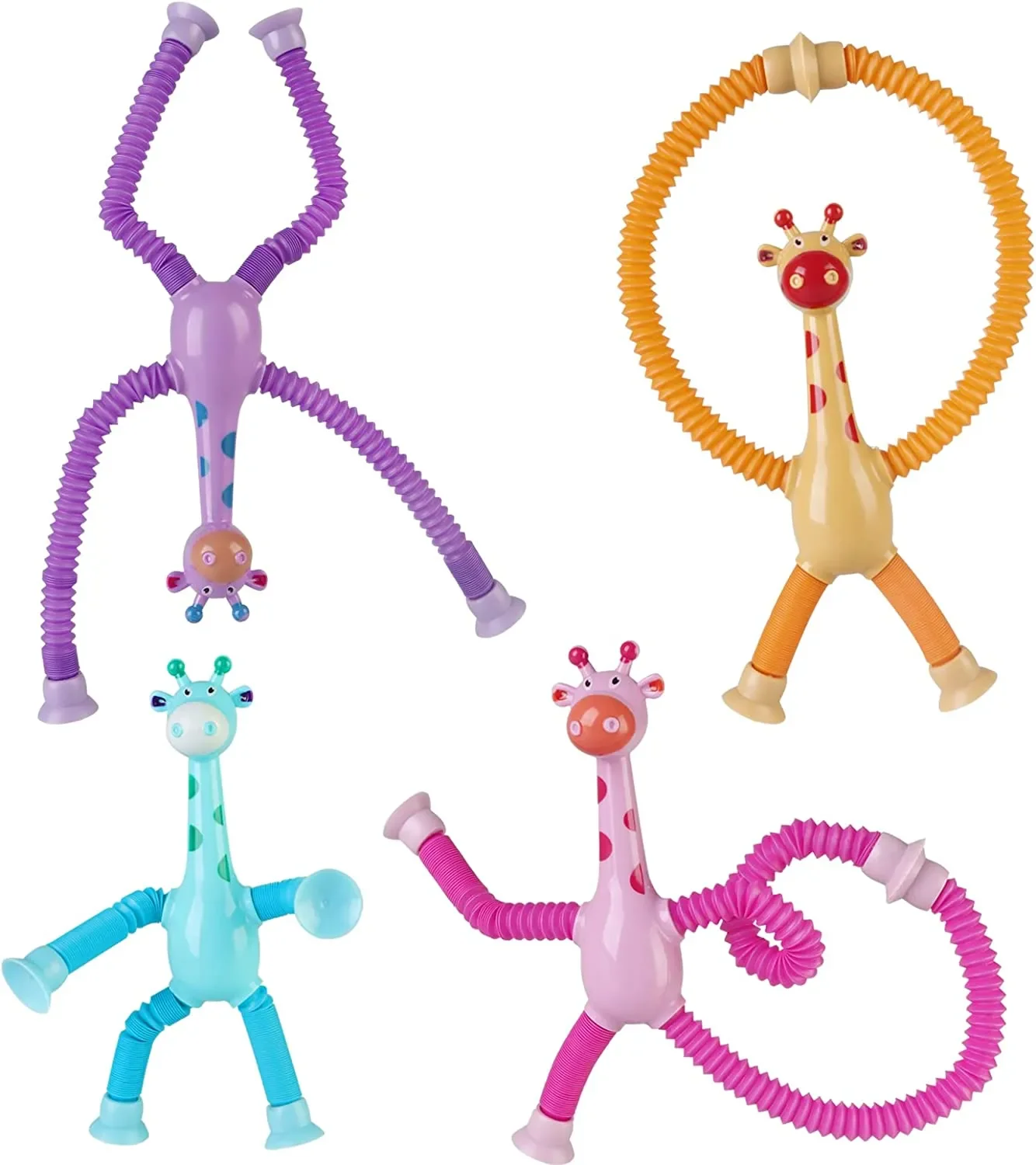 Give Out Light Funny Tubes Stress Relief Toys Telescopic Giraffe Toys